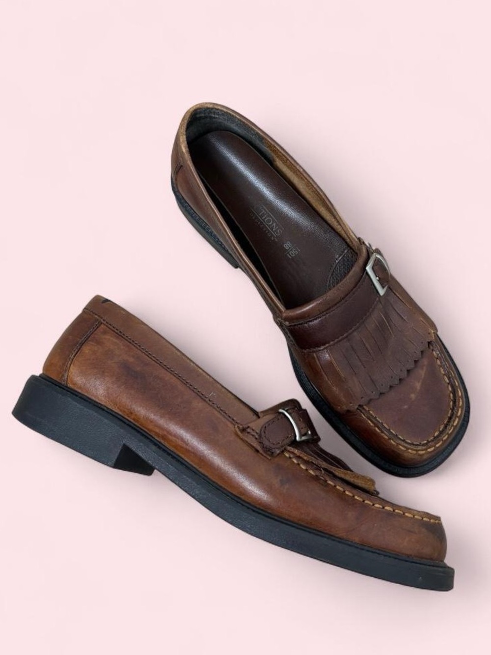 Vintage brown leather loafers